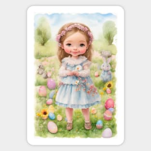 Easter girl. Sticker